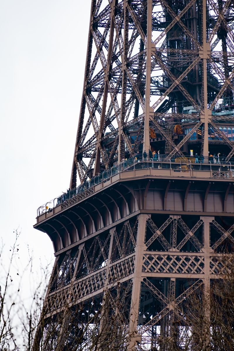 Close-up of the Eiffel Tower